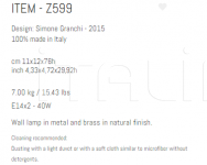 Настенный светильник Z599 Sigma L2