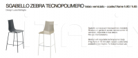 Барный стул Zebra Technopolymer Barstool tubular coated steel Scab Design