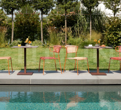 Итальянские Уличные столы - Стол обеденный Tiffany square column mm. 50x50 Итальянские Уличные столы - Стол обеденный Tiffany square column mm. 50x50 фабрика Scab Design