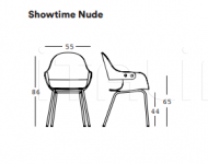 Стул с подлокотниками Showtime Nude - 4 metal legs BD Barcelona Design