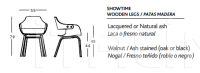 Стул с подлокотниками Showtime - 4 wooden legs BD Barcelona Design