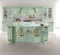 Итальянские Кухни с барной стойкой - Кухня Belle epoque verde flow Итальянские Кухни с барной стойкой - Кухня Belle epoque verde flow фабрика Tomassi Cucine (закрыта)