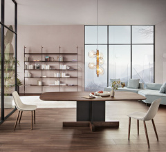 Итальянские Столы обеденные - Стол обеденный Cross Table, Cross Table Glass фабрика Bonaldo