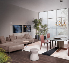 Итальянские Столы обеденные - Стол обеденный Cross Table, Cross Table Glass фабрика Bonaldo