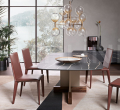Итальянские Столы обеденные - Стол обеденный Cross Table, Cross Table Glass фабрика Bonaldo