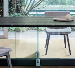 Итальянские Столы обеденные - Стол обеденный Cross Table, Cross Table Glass фабрика Bonaldo