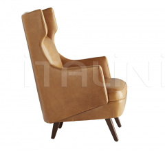 Кресло Budelli Wing Chair Cognac Leather Dark Walnut 8091 Кресло Budelli Wing Chair Cognac Leather Dark Walnut 8091 фабрика Arteriors