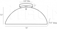 Потолочный светильник Bend Flushmount DA49017 Arteriors