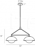Подвесной светильник Glaze Linear Pendant DA49001 Arteriors