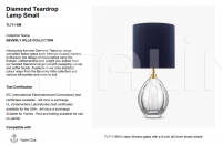 Настольный светильник DIAMOND TEARDROP LAMP SMALL TL711-SM Bella Figura