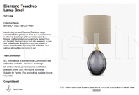 Настольный светильник DIAMOND TEARDROP LAMP SMALL TL711-SM Bella Figura