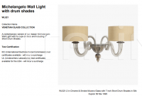 Настенный светильник MICHELANGELO WALL LIGHT WITH DRUM SHADES WL521 Bella Figura
