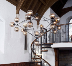 Люстра Modo Chandelier - 6 Sided, 21 Globes Люстра Modo Chandelier - 6 Sided, 21 Globes фабрика Roll & Hill