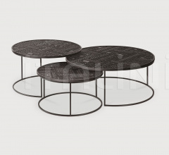 Итальянские Столики - Кофейный столик Teak Tabwa round nesting coffee table set фабрика Ethnicraft
