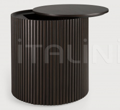 Итальянские Столики - Столик Mahogany Roller Max dark brown round side table фабрика Ethnicraft