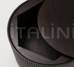 Итальянские Столики - Столик Mahogany Roller Max dark brown round side table фабрика Ethnicraft