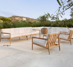 Кресло Teak Jack outdoor lounge chair - off-white Кресло Teak Jack outdoor lounge chair - off-white фабрика Ethnicraft