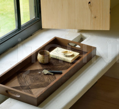 Поднос Walnut Linear Squares glass tray Поднос Walnut Linear Squares glass tray фабрика Ethnicraft
