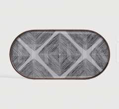 Поднос Slate Linear Squares oblong glass tray Поднос Slate Linear Squares oblong glass tray фабрика Ethnicraft