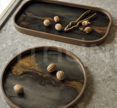 Поднос Bronze Organic glass valet tray - round Поднос Bronze Organic glass valet tray - round фабрика Ethnicraft