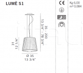 Подвесной светильник LUME S1 De Majo Illuminazione