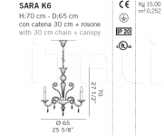 Подвесной светильник SARA K6 De Majo Illuminazione