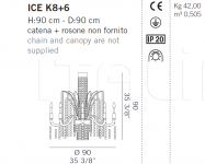 Подвесной светильник ICE K8+6 De Majo Illuminazione