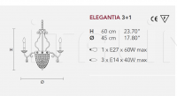 Подвесной светильник ELEGANTIA 3+1 Masiero