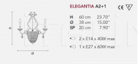 Настенный светильник ELEGANTIA A2+1 Masiero