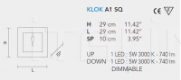Настенный светильник KLOK LED A1 SQ Masiero