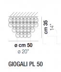 Потолочный светильник GIOGALI PL 80/60/50 Vistosi