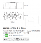 Потолочный светильник  Logico soffitto 3 in linea Artemide