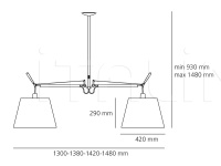 Подвесной светильник Tolomeo Basculante Suspension 2 Bracci Artemide