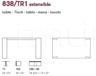 Раздвижной стол Noir 838/TR1 Potocco