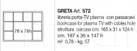 Книжный шкаф под ТВ Greta 572 CorteZari