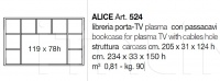 Книжный шкаф под TV Alice 524 CorteZari