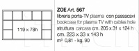 Книжный шкаф под TV Zoe 567 CorteZari