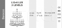 Люстра Barocco L12+6 Lux Euroluce Lampadari