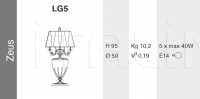Настольный светильник Zeus 269/LG5L Euroluce Lampadari