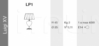 Настольный светильник Luigi XV LG1L/LP1L Euroluce Lampadari