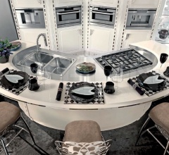 Итальянские Кухни с барной стойкой - Кухня Diamond Bianca Итальянские Кухни с барной стойкой - Кухня Diamond Bianca фабрика Brummel Cucine