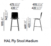 Барный стул HAL Ply Stool Medium Vitra