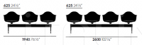 Система сидений Eames Plastic Armchair beam seating Vitra