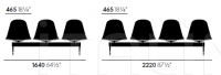 Система сидений Eames Plastic Side Chair beam seating Vitra