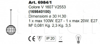 Подвесной светильник ARABESQUE 6984/1 MM Lampadari