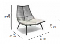 Кресло LAZE 002 lounge chair high backrest Roda
