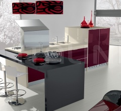 Итальянские Кухни с барной стойкой - Кухня Vitra Rosso India Итальянские Кухни с барной стойкой - Кухня Vitra Rosso India фабрика Ar Tre
