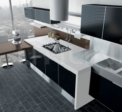 Итальянские Кухни с барной стойкой - Кухня Vitra Nero Итальянские Кухни с барной стойкой - Кухня Vitra Nero фабрика Ar Tre