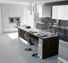 Итальянские Кухни с барной стойкой - Кухня Vitra Bianco/Antracite Итальянские Кухни с барной стойкой - Кухня Vitra Bianco/Antracite фабрика Ar Tre