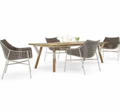 Итальянские Уличные столы - Стол обеденный LINK LOW Итальянские Уличные столы - Стол обеденный LINK LOW фабрика Varaschin